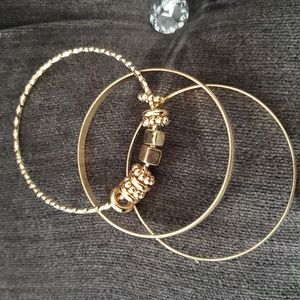 HANDMADE IN TURKEY 3 PC GOLD BANGLE BRACELETS